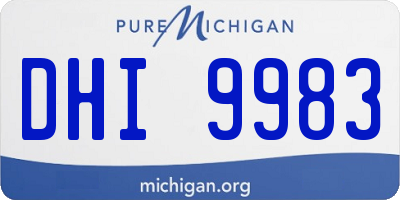 MI license plate DHI9983