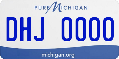 MI license plate DHJ0000