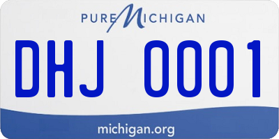 MI license plate DHJ0001