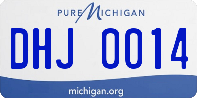 MI license plate DHJ0014