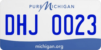 MI license plate DHJ0023