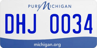 MI license plate DHJ0034
