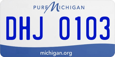 MI license plate DHJ0103