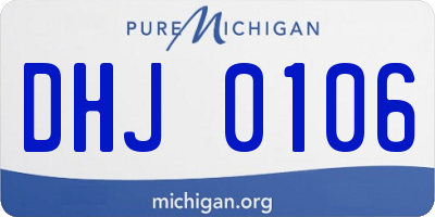 MI license plate DHJ0106