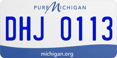 MI license plate DHJ0113