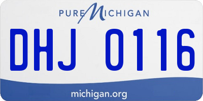 MI license plate DHJ0116