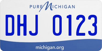 MI license plate DHJ0123