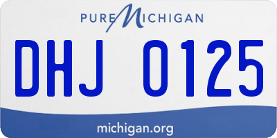 MI license plate DHJ0125