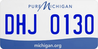 MI license plate DHJ0130