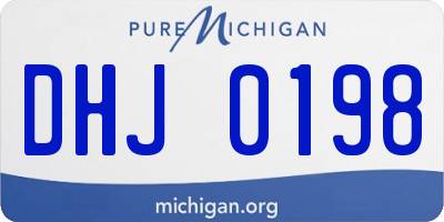 MI license plate DHJ0198