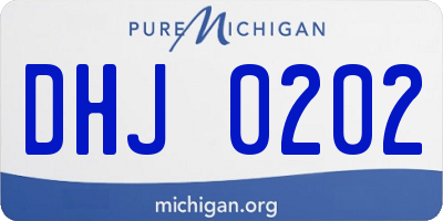 MI license plate DHJ0202