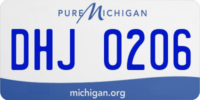 MI license plate DHJ0206