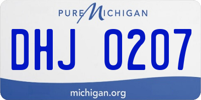 MI license plate DHJ0207