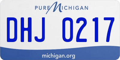 MI license plate DHJ0217