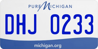 MI license plate DHJ0233