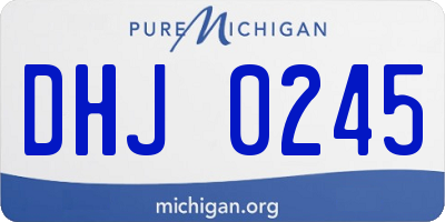 MI license plate DHJ0245