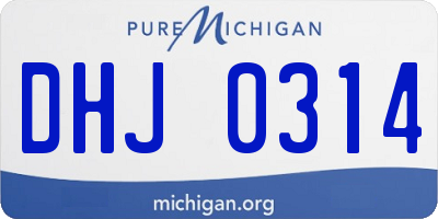 MI license plate DHJ0314