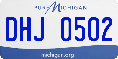 MI license plate DHJ0502