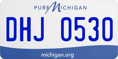 MI license plate DHJ0530