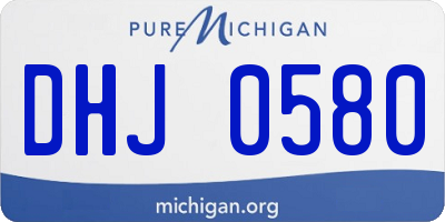 MI license plate DHJ0580