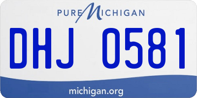MI license plate DHJ0581