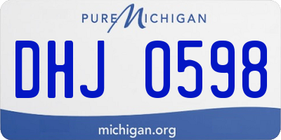 MI license plate DHJ0598