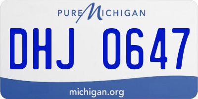 MI license plate DHJ0647