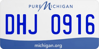 MI license plate DHJ0916