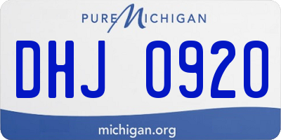 MI license plate DHJ0920