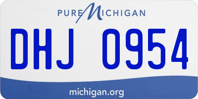 MI license plate DHJ0954