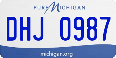 MI license plate DHJ0987