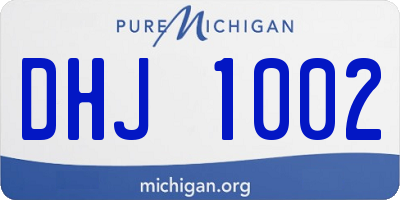 MI license plate DHJ1002