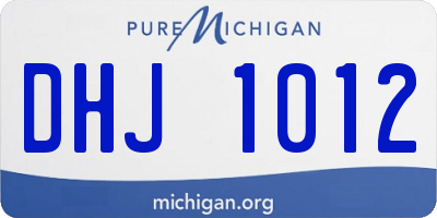 MI license plate DHJ1012