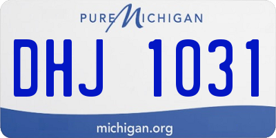 MI license plate DHJ1031