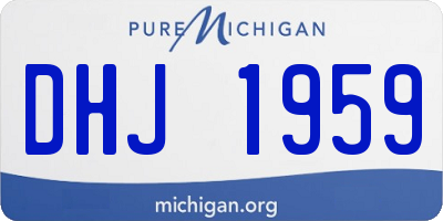MI license plate DHJ1959