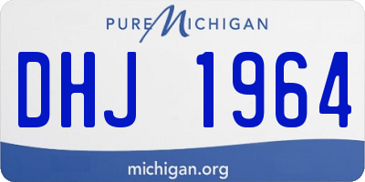 MI license plate DHJ1964