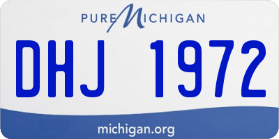 MI license plate DHJ1972