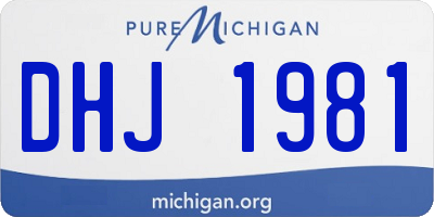 MI license plate DHJ1981
