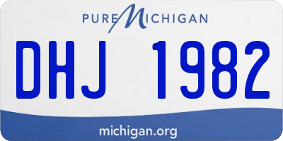 MI license plate DHJ1982