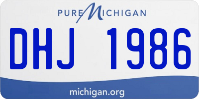 MI license plate DHJ1986