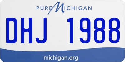 MI license plate DHJ1988