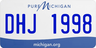 MI license plate DHJ1998