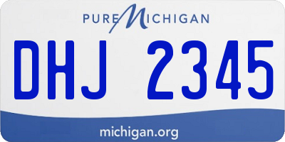 MI license plate DHJ2345