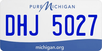 MI license plate DHJ5027