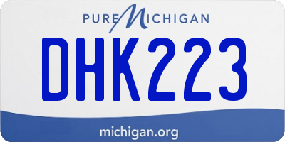 MI license plate DHK223