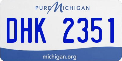 MI license plate DHK2351