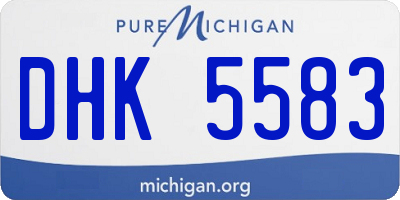 MI license plate DHK5583