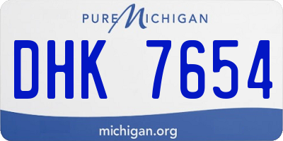 MI license plate DHK7654
