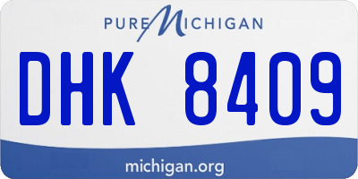 MI license plate DHK8409