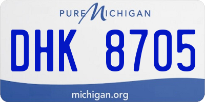 MI license plate DHK8705